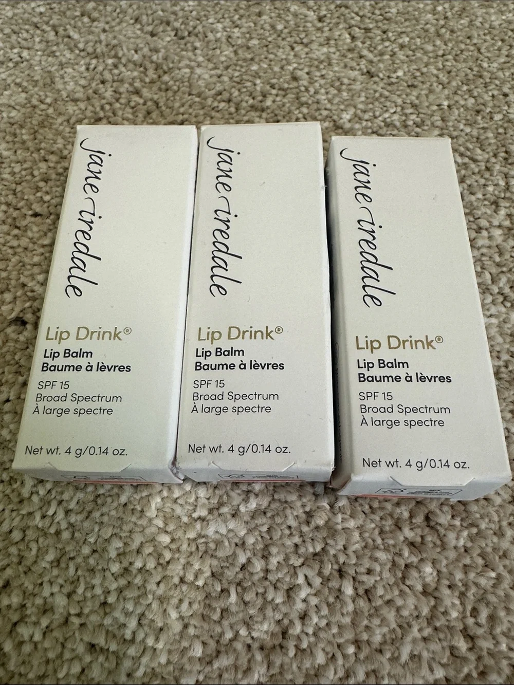 jane iredale Lip Drink Lip Balm SPF 15, lot of 3 NIB